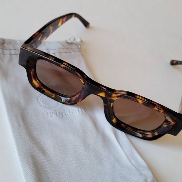 Retro Square Sunglasses Tortise Shell Frames Brown Lens with UV400 Protection - Picture 5 of 5